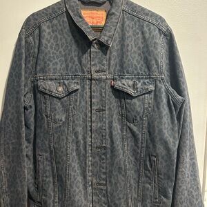 Levi's Black Patterned Denim Jacket for Men
